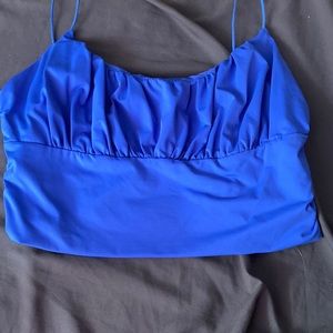 cute cropped blue tank